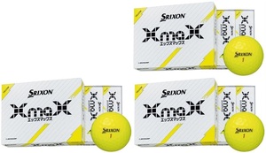 ダンロップ スリクソン SRIXON XmaX スリクソンエックスマックス ボール 2024年モデル 3ダースセット イエロー
