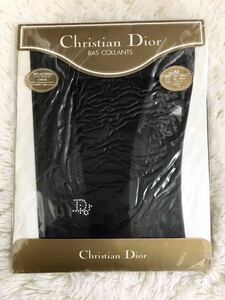 新品 黒ストッキング パンスト パンティストッキング Christian Dior BAS-COLLANTS ワンポイント付き