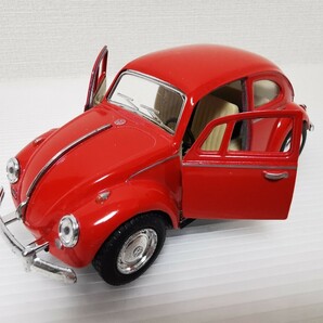 送料300円〜 キンスマート フォルクスワーゲン クラシカル ビートル 1967 1/32スケール ミニカー Volkswagen Classical Beetle KiNSMART 赤の画像2