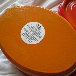□新品未使用 ストウブ STAUB 無水鍋 ピコ・ココットオーバル 29cm  フランス製 オレンジ□の画像8