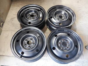 Impreza Genuine スチール 鉄 鉄チン 15x6JJ(オフset不明)PCD100-5穴 Black /40(20)【6-6681】宅配不可(福通営業所止)