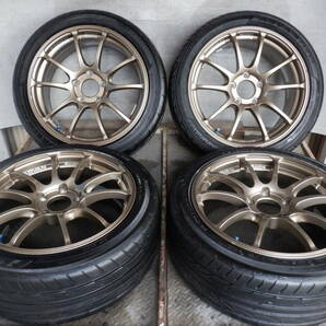 ヨコハ アドバン ADVAN RACING RZ 17x7.5J(+48)PCD114.3-5穴 215/45R17 FLEVA 20年製 溝6mm /60(30)【6-9368】宅配不可(福通営業所止)の画像1