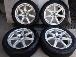 即決 BS アルミ 17x7J(IS38)PCD114.3-5穴 スタッドレス ブリザック VRX3 225/50R17 21年製 溝5mm/60(30)【6-9993】宅配不可(福通営業所止)