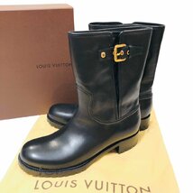 LOUIS VUITTON ルイヴィトン ハーフブーツ ミドル丈ブーツ ブラック 黒 MA0152 レディース_画像1