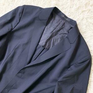 黒タグ ARMANI MILANO LINE スナップボタン 羊毛 ホップサック 春夏 テーラードジャケット 紺ブレザー ネイビー エンポリオアルマーニ XLの画像3