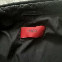 希少XL 赤タグHUGO BOSS 水牛革 バッファロー ヌバック シングルライダース バイカー レザージャケット メンズ 黒 ブラック ヒューゴボス_画像6