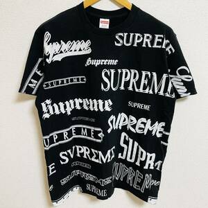 Supreme Multi Logo Tee Black White M 20aw 2020年 黒 白 ブラック ホワイト マルチロゴ 全身ロゴ