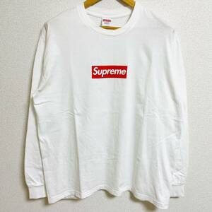 Supreme Box Logo L/S Tee White Red L 20aw 2020年 白 赤 ホワイト レッド ボックスロゴ ロンT ロングスリーブ 胸ロゴ