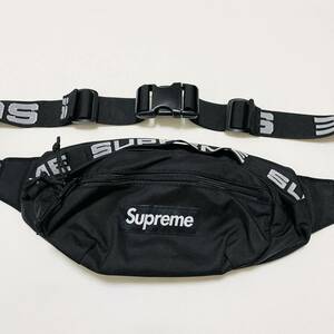 ほぼ新品 Supreme Waist Bag Black White 2.5L 18ss 2018年 ブラック ウエストバッグ ショルダーバッグ ボックスロゴ コーデュラ CORDURA