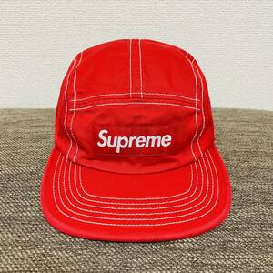 新品 Supreme Contrast Stitch Camp Cap Red 18ss 2018年 赤 コントラスト ステッチ キャンプ キャップ ボックスロゴ 新品未使用 タグ付き