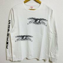 Supreme ANTIHERO Long Sleeve Logo Tee White Black M 14ss 2014年 白 ホワイト ブラック アンタイヒーロー ロングスリーブ ボックスロゴ_画像2