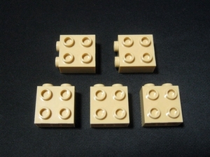 凸レゴ凸　%22885　1x2x1+2/3片面ポッチ付ブロック（タン）　5個
