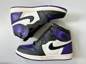 【未使用・国内購入】 Nike Air Jordan 1 Retro High OG Court Purple 28 US10 555088-501 ナイキ エアジョーダン 1 コートパープル
