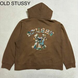 OLD STUSSY ステューシー NYロゴ ジップパーカー ブラウン 茶