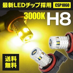 【ネコポス送料無料】LED フォグランプ H8 イエロー 3000K 90W 2個セット【タントエグゼ L455/465S】