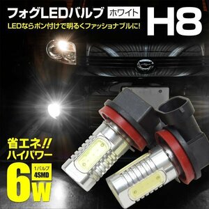 【ネコポス送料無料】フォグLEDバルブ H8 HPW 6W 4SMD ホワイト 2個 エッセ H17.12- L235S、L245S