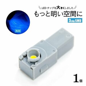 【ネコポス限定送料無料】LEDインナーランプ 3chip LEDラ イト フットライト コンソール グローブボックス ブルー / 青 1個