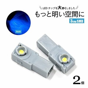 【ネコポス限定送料無料】LEDインナーランプ 3chip LEDラ イト フットライト コンソール グローブボックス ブルー / 青 2個