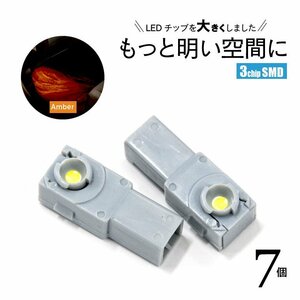 【ネコポス限定送料無料】LEDインナーランプ 3chip LEDラ イト フットライト コンソール グローブボックス イエロー / アンバー 7個