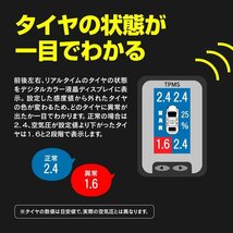 【送料無料】センサー取り付け不要！液晶モニター型 タイヤ空気圧監視システム トヨタ車用5PIN 空気圧設定可【一式】30 35系 アルファード_画像3