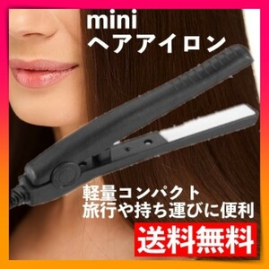 ミニ ヘアアイロン ストレートカール2Way 髪セット 小型黒ブラック新品未使用