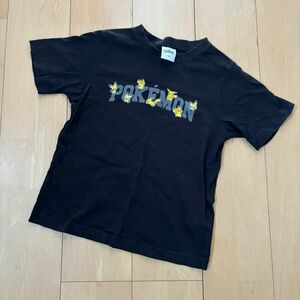 ピカチュウ Tシャツ 140 黒 ブラック GU ポケモン