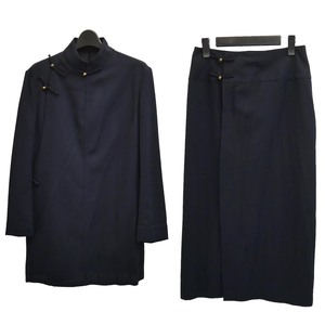 Yohji Yamamoto FEMME 2002ss ウールギャバ チャイナ シャツジャケット セットアップ　02ss ファム シャツ ブラウス スカート ギャバジン