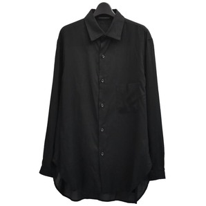 Yohji Yamamoto + NOIR 2021ss テンセル レイヤードデザインカラー ロング シャツ 21ss ノアール ブラウス 二枚襟 の画像1