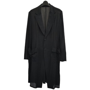 Yohji Yamamoto + NOIR 2014ss LOOK7 コットン ２B ロング ジャケット　14ss ノアール チェスター コート シャツ シアー