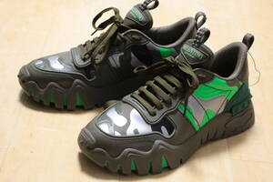  Valentino new goods sneakers lock Runner plus Milano Collection have on model super modern camouflage -ju pattern 