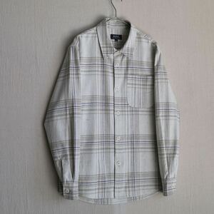 A.P.C. チェック シャツ / XS コットン ポリ レーヨン ベージュ パープル T4-04107-9327