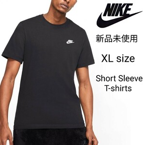 新品未使用 ナイキ ワンポイント クラブ Tシャツ 黒 XL 国内正規品 男女兼用 NIKE AR4999 ブラック 半袖