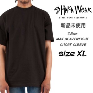 新品未使用 シャカウェア 7.5 マックスヘビーウェイト 無地 Tシャツ 黒 XLサイズ ブラック SHAKA WEAR MAX HEAVYWEIGHT S/S