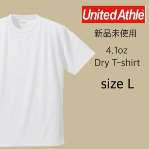 新品 ユナイテッドアスレ 4.1oz ドライアスレチック Tシャツ 白 ホワイト L United Athle 5900-01