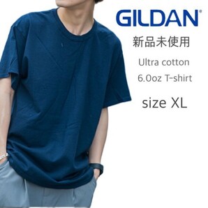 新品未使用 ギルダン ウルトラコットン 6oz 無地 半袖Tシャツ 紺 ネイビー XL GILDAN 2000