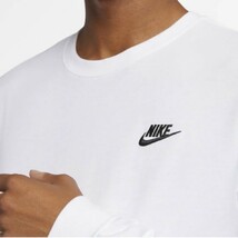 新品未使用 ナイキ ロンT 白 Mサイズ ワンポイント 刺繍 国内正規品 男女兼用 NIKE ホワイト 長袖 Tシャツ AR5194 タグ付 トップス_画像2