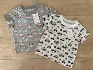 80サイズ　半袖Tシャツ 2枚　パトカー　救急車　クルマ　乗り物　男の子