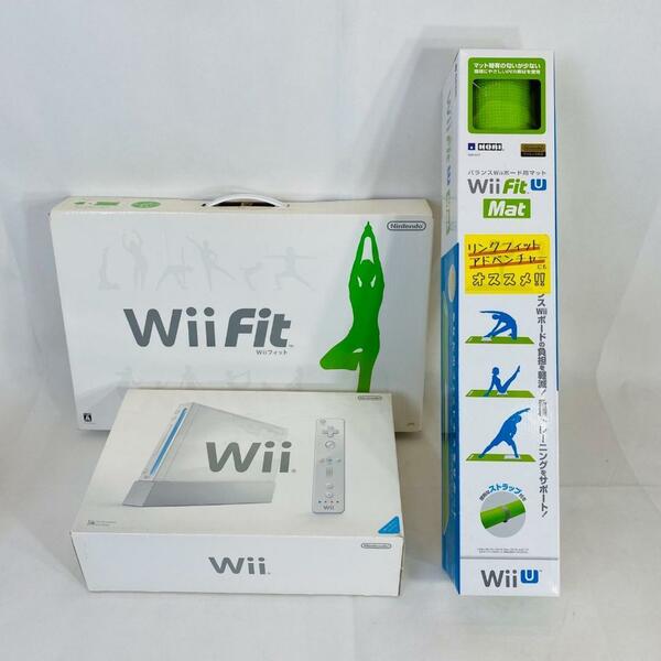 ニンテンドー Wii 本体 & WiiFitバランスボード ソフト マットセット