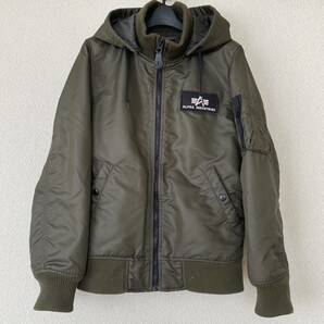 ALPHA INDUSTRIES アルファ インダストリーズ フライトジャケット MA-1 アウター カーキ Mサイズ ブルゾン ミリタリー の画像2