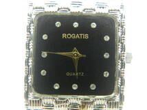 ROGATIS ロガティス　腕時計 ペアウォッチ　シルバー　ブラック文字盤　不動品（テスターOK）　■6717_画像3