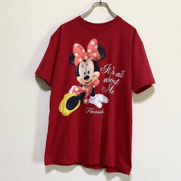 アメリカ古着　ミニーちゃん　ミニーマウス　半袖　Tシャツ　Disney　ディズニー　Mサイズ　コットン　【I147】