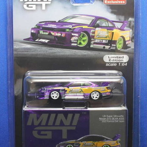 1/64 MINI-GT 日産 シルビア (S15) LB-Super Silhouette #555 2022 Formula Drift Japan (白ホイール)チェイスカー 【306】●の画像1