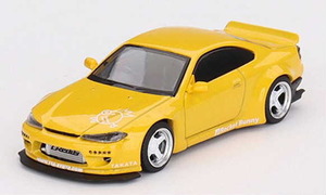 1/64 MINI-GT ロケットバーニー Rocket Bunny Nissan シルビア (S15) イエロー (右ハンドル) 【643】