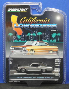 1/64 グリーンライト 1972 シボレー・モンテカルロ Chevrolet Monte Carlo（シルバー/ブラック）カリフォルニア ローライダー 5 ●