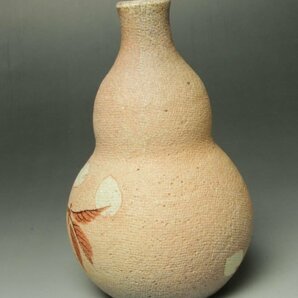 ■個人コレクション出品■伊藤東彦 布目桜文徳利 共箱 酒器 師：松井康成 笠間 独特の柔らかな布目!!No.1の画像6