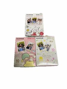  チェキ用絵柄フィルム instax mini キキ＆ララ くまのプーさん ハローキティ 新品未開封 3箱セット