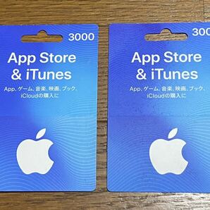 iTunes apple gift card 3000 2枚 6000円分 ゲーム 音楽 映画 アプリ アップル アイフォーン アイチューン ギフトカードの画像1