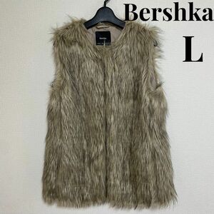 ファーベスト ベスト ベルシュカ　Bershka フェイクファー　L