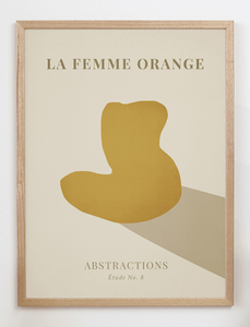 CARO CARO PRINTS | Orange Nude Art Print (FGRT-06) | アートプリント/アートポスター (30x40cm) 北欧 アブストラクト