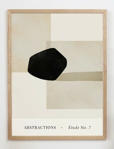 CARO CARO PRINTS | Beige & Black Art Print (GMTC-6301) | アートプリント/アートポスター (30x40cm) 北欧 アブストラクト